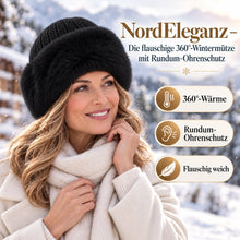 Lade das Bild in den Galerie-Viewer, NordEleganz – Die flauschige 360°-Wintermütze mit Rundum-Ohrenschutz