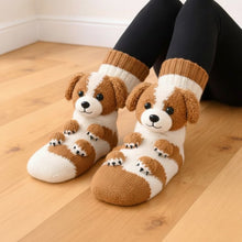 Lade das Bild in den Galerie-Viewer, HUGGY Kuschelsocken – mit Katzen &amp; Hunden – Einheitsgröße – Unisex
