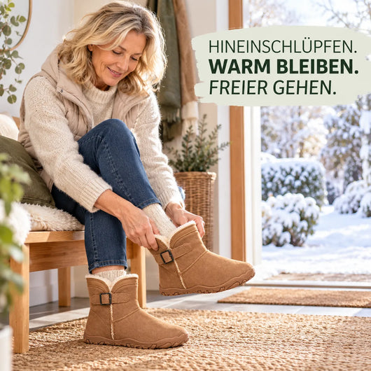 ThermoHug – Schmerzlindernder Barfuß-Winterstiefel mit breiter Zehenbox