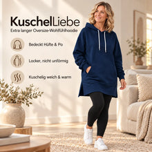 Lade das Bild in den Galerie-Viewer, KuschelLiebe – der extra lange Wohlfühlhoodie | deckenweich, warm &amp; figurschmeichelnd
