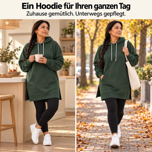 KuschelLiebe – der extra lange Wohlfühlhoodie | deckenweich, warm & figurschmeichelnd
