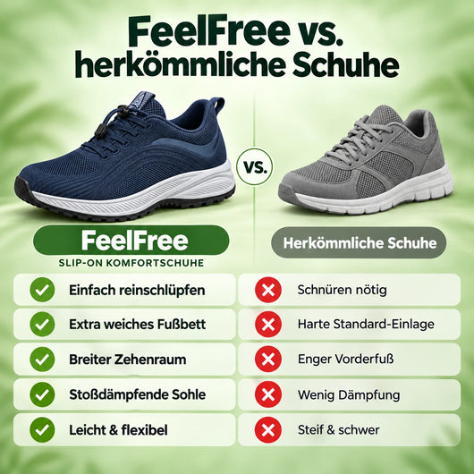 FeelFree Slip-On – Orthopädische Komfort-Sneaker | Reinschlüpfen & schmerzfrei durch den Tag