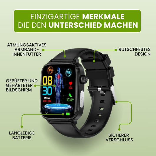 GlucoCare SOS – Sicherheitsuhr mit SOS-Alarm und Sturzerkennung