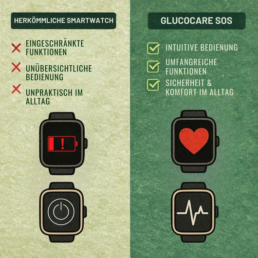 GlucoCare SOS – Sicherheitsuhr mit SOS-Alarm und Sturzerkennung