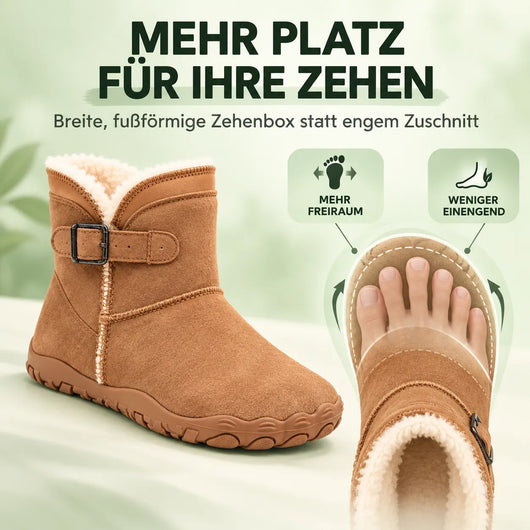ThermoHug – Schmerzlindernder Barfuß-Winterstiefel mit breiter Zehenbox