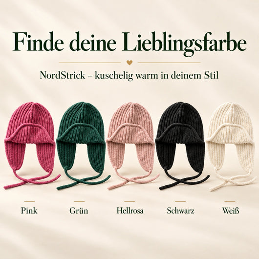 NordStrick – Handgefertigte Strick-Wintermütze mit verlängertem Ohrenschutz
