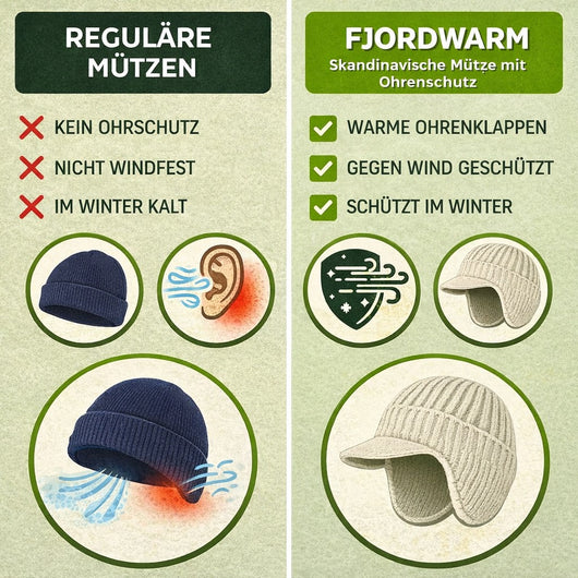 Fjordwarm – Skandinavische Mütze mit Ohrenschutz